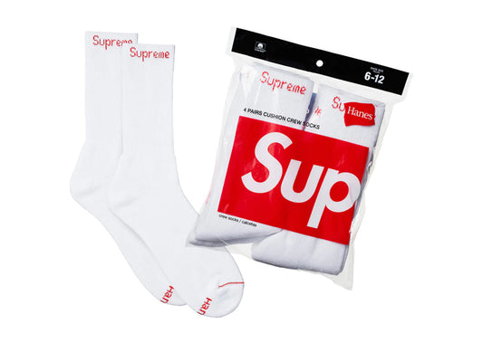 Supreme Hanes 'Crew Socks' 4 Pack (White)